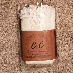 NWT Ivory Knee Socks